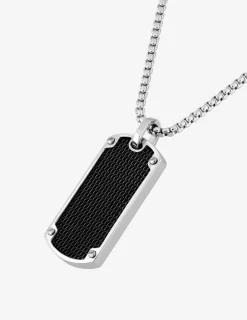 Collier en acier et imprimé noir SO OR