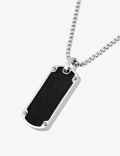 Collier en acier et imprimé noir SO OR
