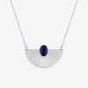 Collier en acier et lapis-lazuli bleue SO OR