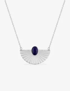 Collier en acier et lapis-lazuli bleue SO OR