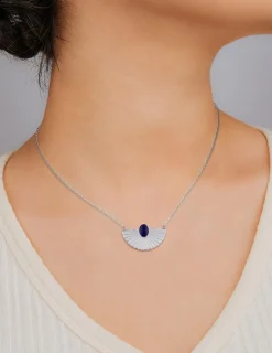 Collier en acier et lapis-lazuli bleue SO OR