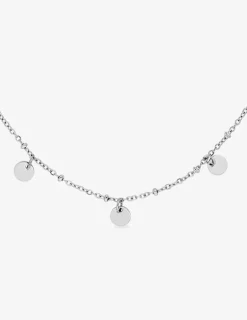 Collier en acier gris, breloques rondes SO OR