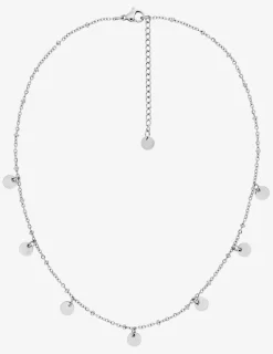 Collier en acier gris, breloques rondes SO OR