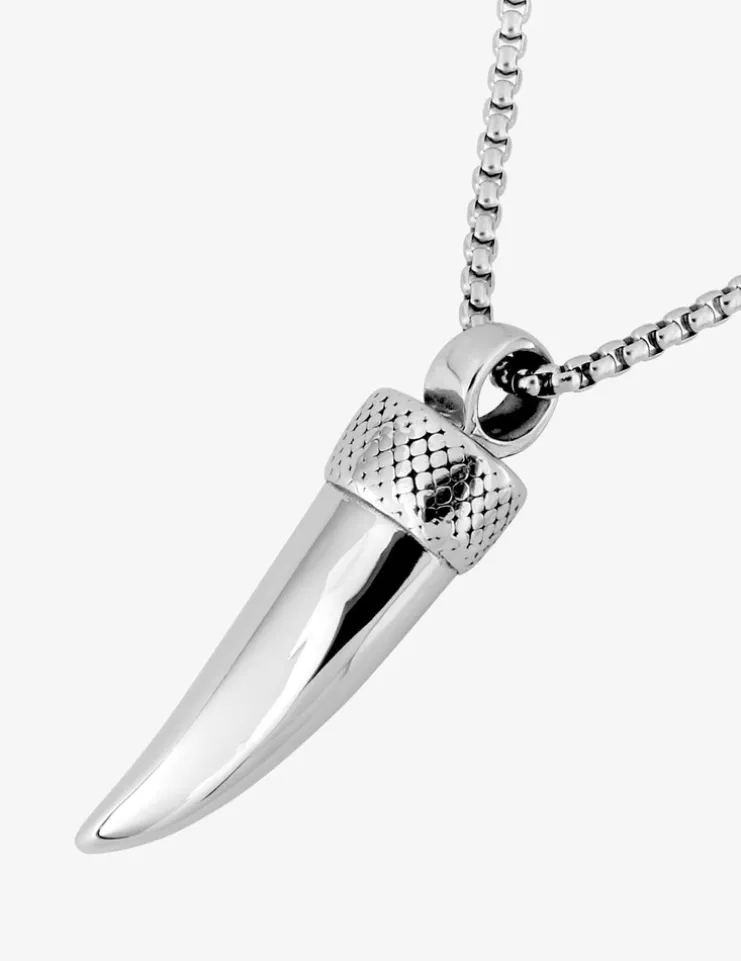 Collier en acier gris, corne d'abondance SO OR