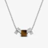 Collier en acier gris et œil de tigre SO OR