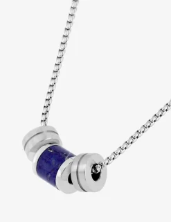 Collier en acier gris, Lapis Lazuli SO OR