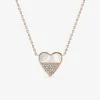 Collier en acier rose nacré et cristal synthétique SO OR