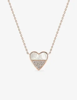 Collier en acier rose nacré et cristal synthétique SO OR