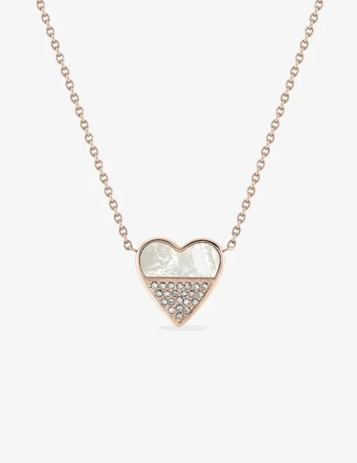 Collier en acier rose nacré et cristal synthétique SO OR