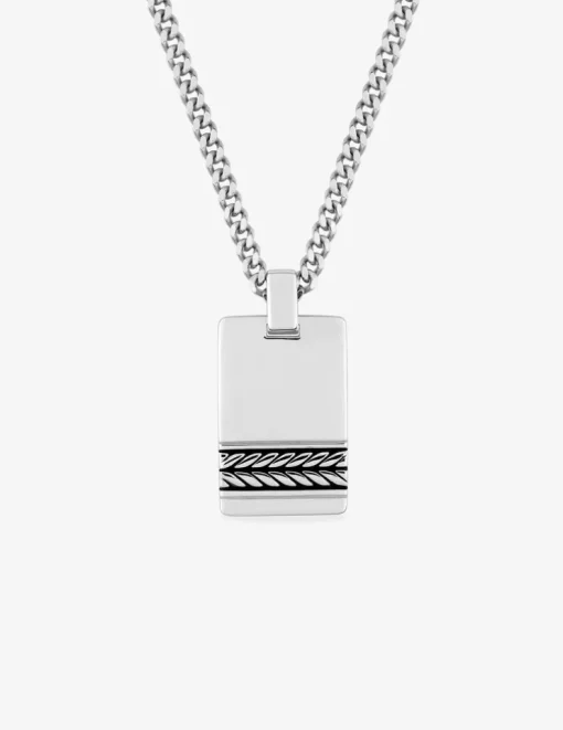 Collier en argent 925 ‰ rhodié avec plaque SO OR