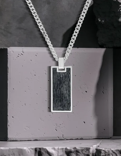 Collier en argent 925 ‰ rhodié avec pendentif SO OR