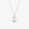 Collier en argent 925 ‰ rhodié avec perle d'imitation 5 mm et oxydes de zirconium SO OR