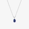 Collier en argent 925 ‰ rhodié avec oxydes de zirconium bleu et blanc SO OR