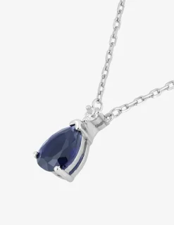 Collier en argent 925 ‰ rhodié avec oxydes de zirconium bleu et blanc SO OR