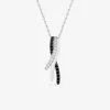 Collier en argent 925 ‰ rhodié, oxydes de zirconium bicolores SO OR