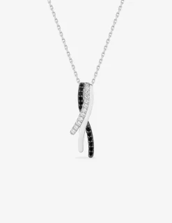 Collier en argent 925 ‰ rhodié, oxydes de zirconium bicolores SO OR