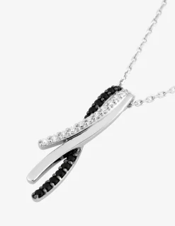 Collier en argent 925 ‰ rhodié, oxydes de zirconium bicolores SO OR