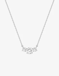 Collier en argent 925 ‰ rhodié, 3 oxydes de zirconium SO OR