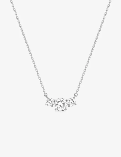 Collier en argent 925 ‰ rhodié, 3 oxydes de zirconium SO OR