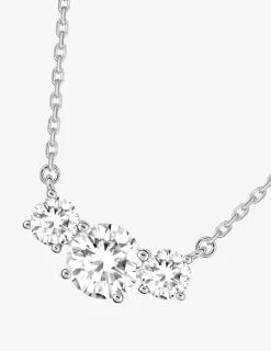 Collier en argent 925 ‰ rhodié, 3 oxydes de zirconium SO OR