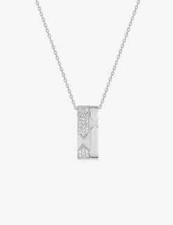 Collier en argent 925 ‰ rhodié, pendentif avec oxydes de zirconium SO OR