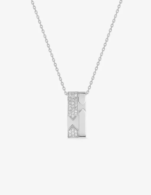 Collier en argent 925 ‰ rhodié, pendentif avec oxydes de zirconium SO OR
