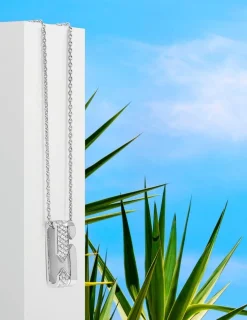 Collier en argent 925 ‰ rhodié, pendentif avec oxydes de zirconium SO OR