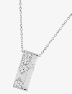 Collier en argent 925 ‰ rhodié, pendentif avec oxydes de zirconium SO OR