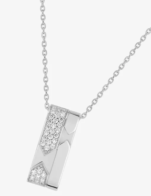 Collier en argent 925 ‰ rhodié, pendentif avec oxydes de zirconium SO OR