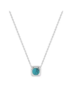 Collier en argent 925 ‰ rhodié avec turquoise SO OR