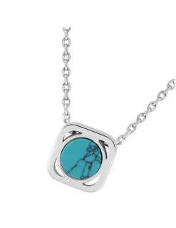 Collier en argent 925 ‰ rhodié avec turquoise SO OR
