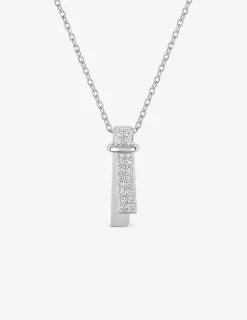 Collier en argent 925 ‰ rhodié et oxydes de zirconium SO OR