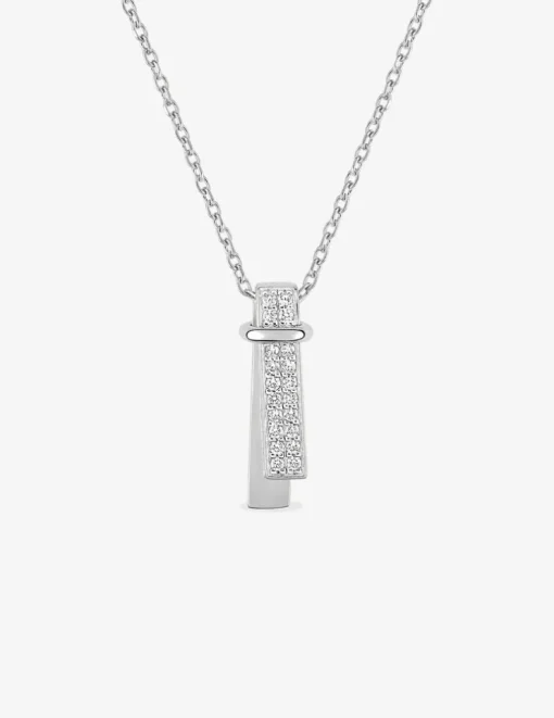 Collier en argent 925 ‰ rhodié et oxydes de zirconium SO OR