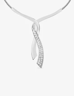 Collier en argent 925 ‰ rhodié et oxydes de zirconium blancs SO OR