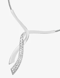 Collier en argent 925 ‰ rhodié et oxydes de zirconium blancs SO OR