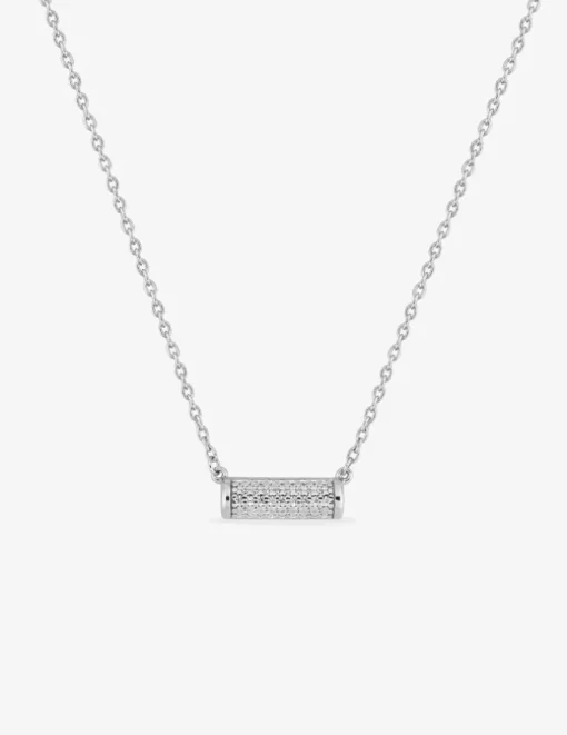 Collier en argent 925 ‰ rhodié breloque oxydes de zirconium SO OR