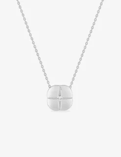 Collier en argent 925 ‰ rhodié avec oxyde de zirconium central SO OR