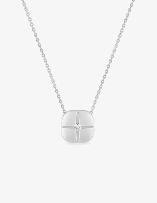 Collier en argent 925 ‰ rhodié avec oxyde de zirconium central SO OR