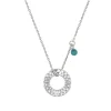 Collier en argent 925 ‰ rhodié avec breloque turquoise SO OR