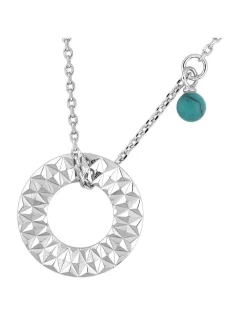 Collier en argent 925 ‰ rhodié avec breloque turquoise SO OR