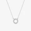 Collier en argent 925 ‰ rhodié, motif cercle et oxydes de zirconium SO OR