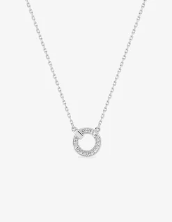 Collier en argent 925 ‰ rhodié, motif cercle et oxydes de zirconium SO OR