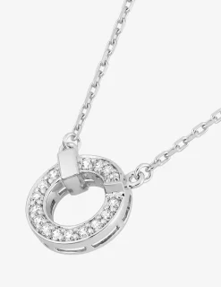 Collier en argent 925 ‰ rhodié, motif cercle et oxydes de zirconium SO OR