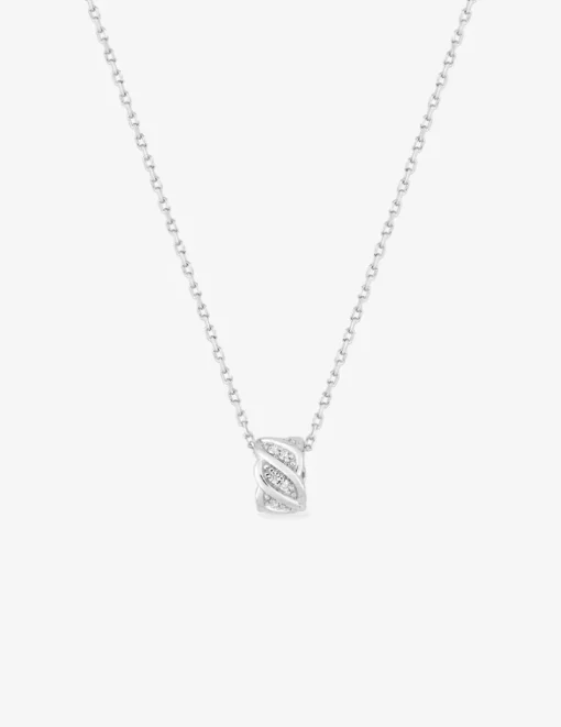 Collier en argent 925 ‰ rhodié avec pendentif et oxydes de zirconium SO OR