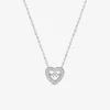 Collier en argent 925 ‰ rhodié avec motif cœur en oxydes de zirconium SO OR