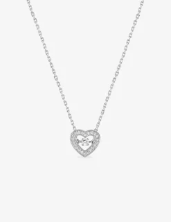 Collier en argent 925 ‰ rhodié avec motif cœur en oxydes de zirconium SO OR