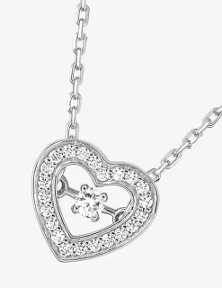 Collier en argent 925 ‰ rhodié avec motif cœur en oxydes de zirconium SO OR