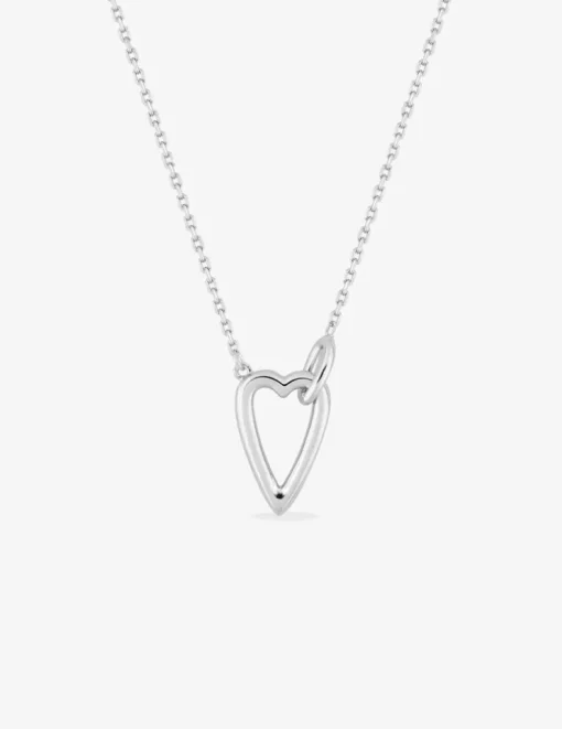 Collier en argent 925 ‰ rhodié, motif cœur SO OR