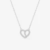 Collier en argent 925 ‰ rhodié, motif cœur et oxydes de zirconium SO OR