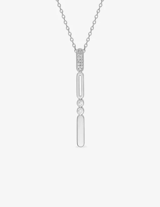 Collier en argent 925 ‰ rhodié et oxydes de zirconium SO OR